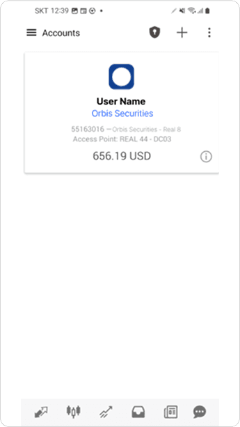 MT4 안드로이드 - 로그인 완료
