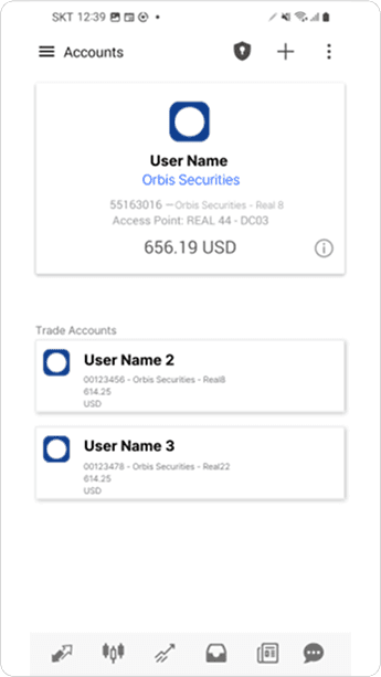 MT4 안드로이드 - 여러 개의 계정 추가 가능