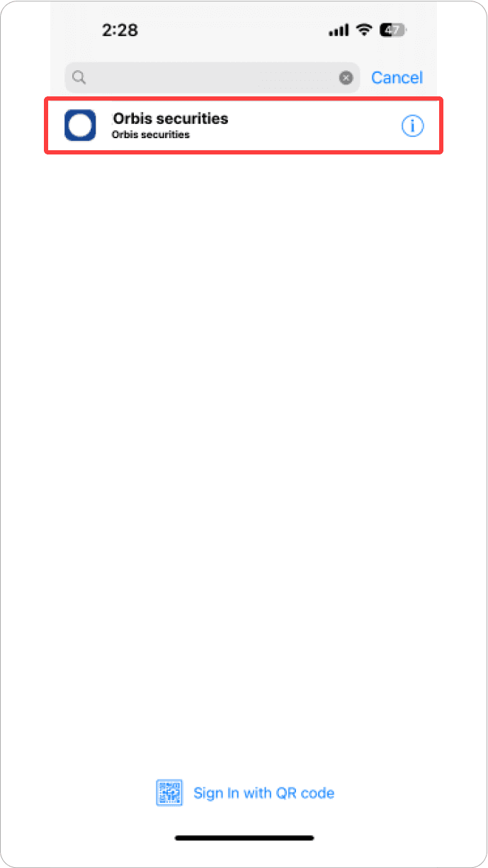 MT5 iOS - 브로커 검색