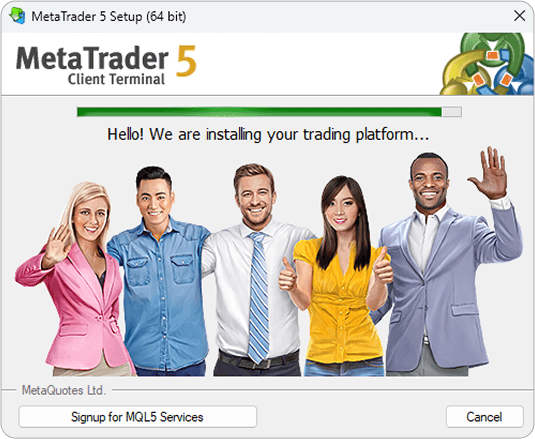 MT5 설치 - 설치 진행