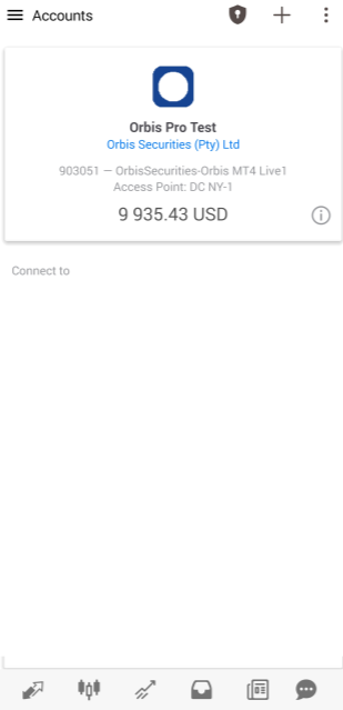 MT4 안드로이드 - 로그인 완료