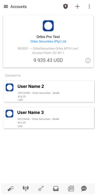 MT4 안드로이드 - 여러 개의 계정 추가 가능