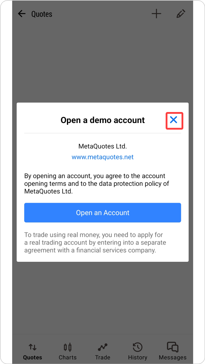 MT5 안드로이드 - 앱 열기